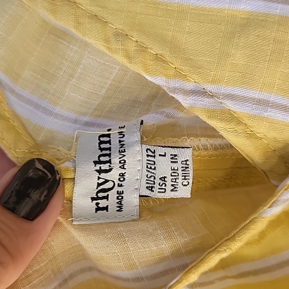 Rhythm button down fronttie crop - Picture 3 of 6